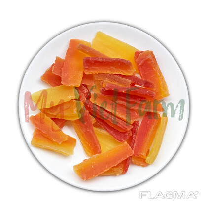 Dried papaya, 5% sugar (from the manufacturer)